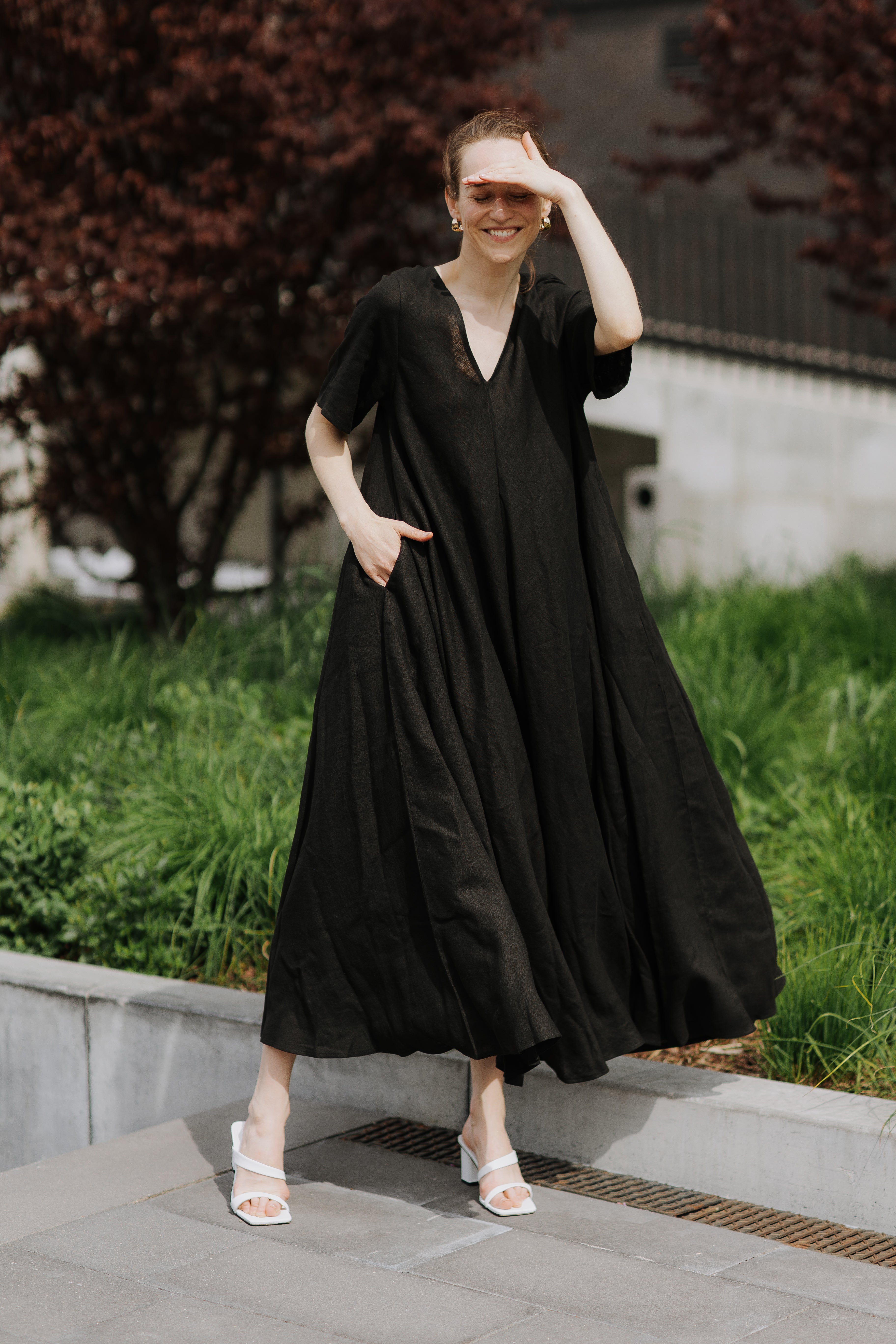 Boho lina kleita