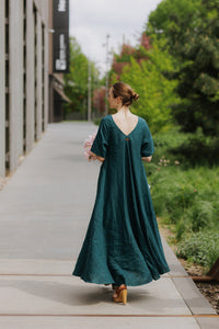 Boho lina kleita