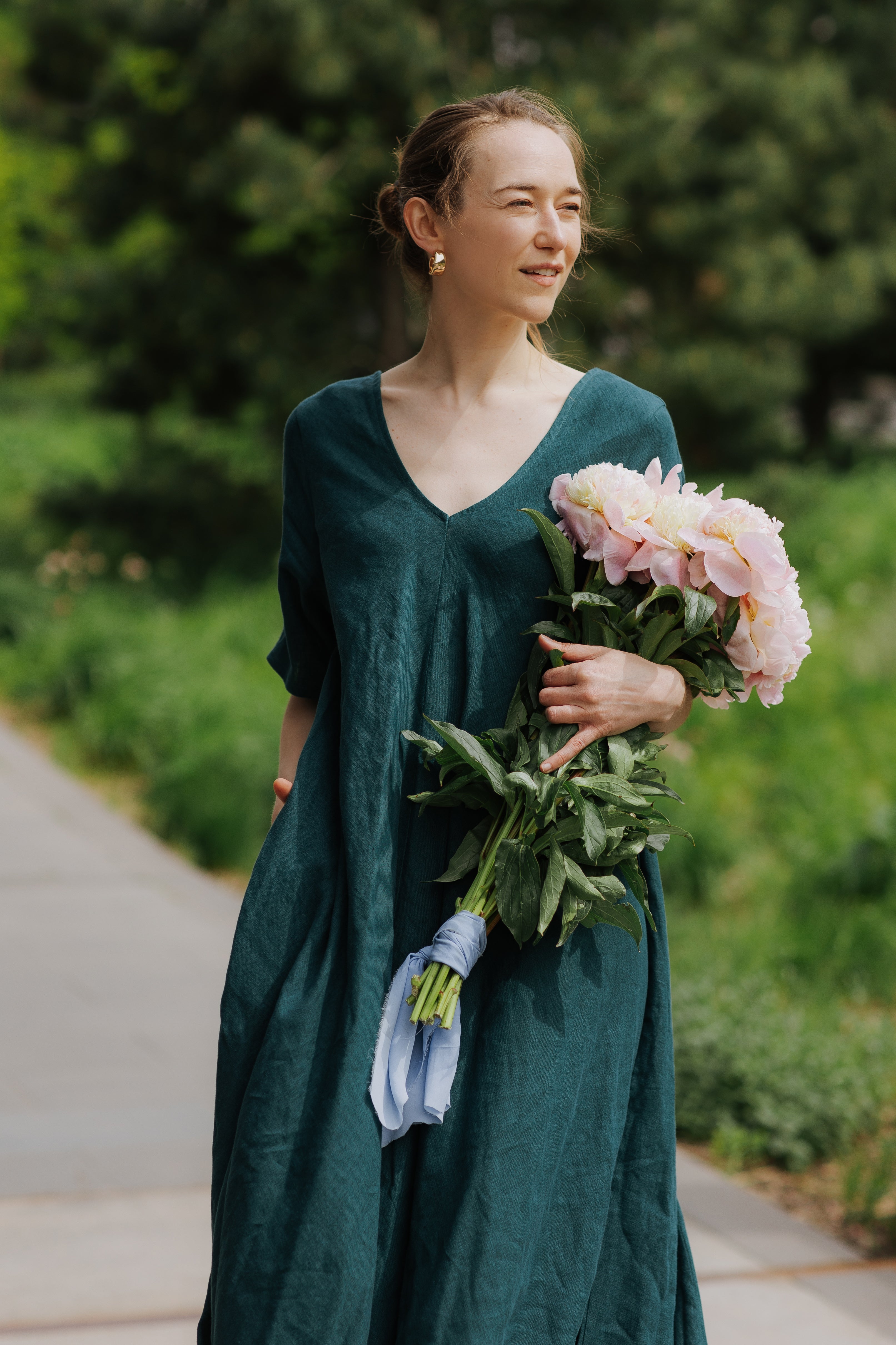 Boho lina kleita
