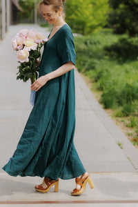 Boho lina kleita