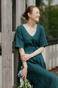 Boho lina kleita