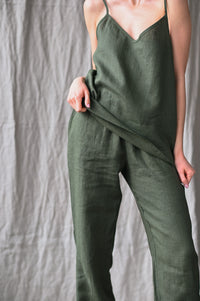 Linen top with tiny straps