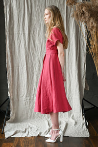 Linen boho wrapdress