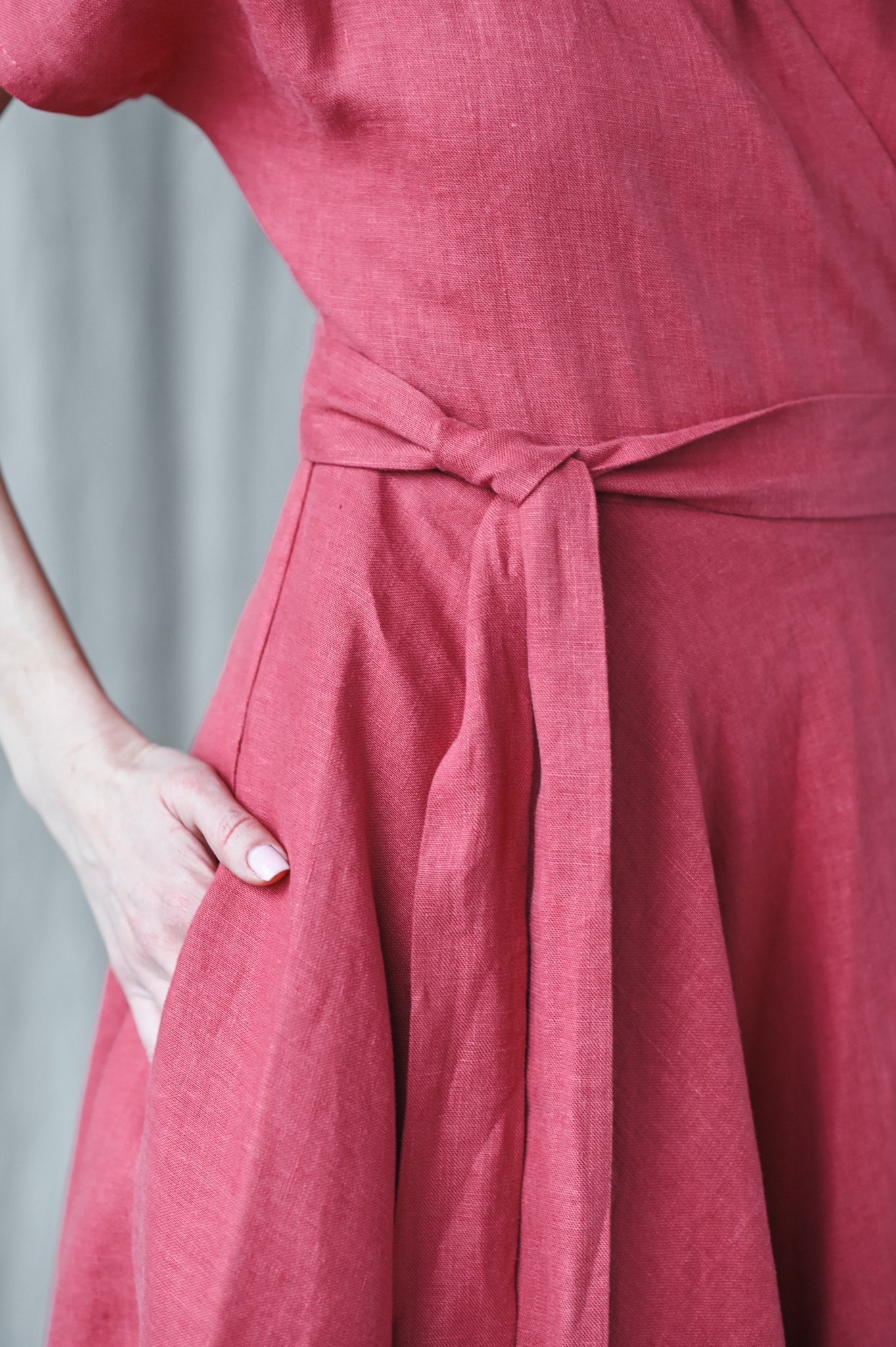 Linen boho wrapdress