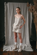 Linen top with tiny straps