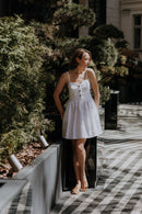 Mini linen dress with buttons