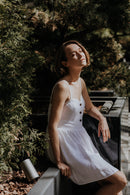 Mini linen dress with buttons